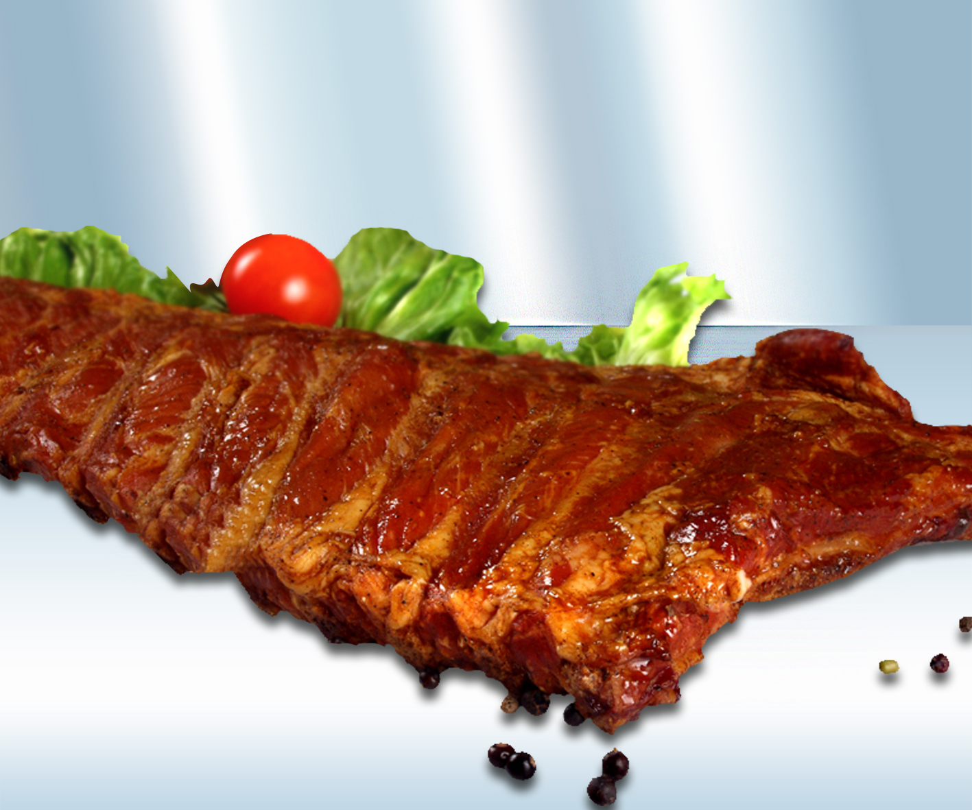 Costillas de cerdo curadas, cocidas, ahumadas (125)