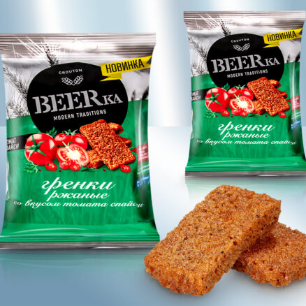 Гренки ржаные со вкусом томата, спайси