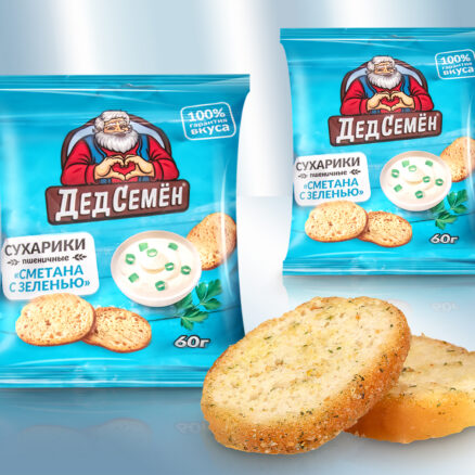 Сухарики пшенично-ржаные со вкусом сметаны и зелени