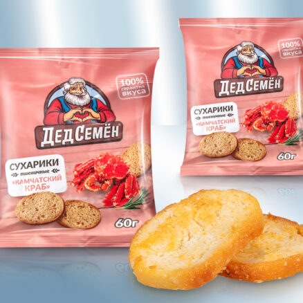 Сухарики пшеничные со вкусом краба