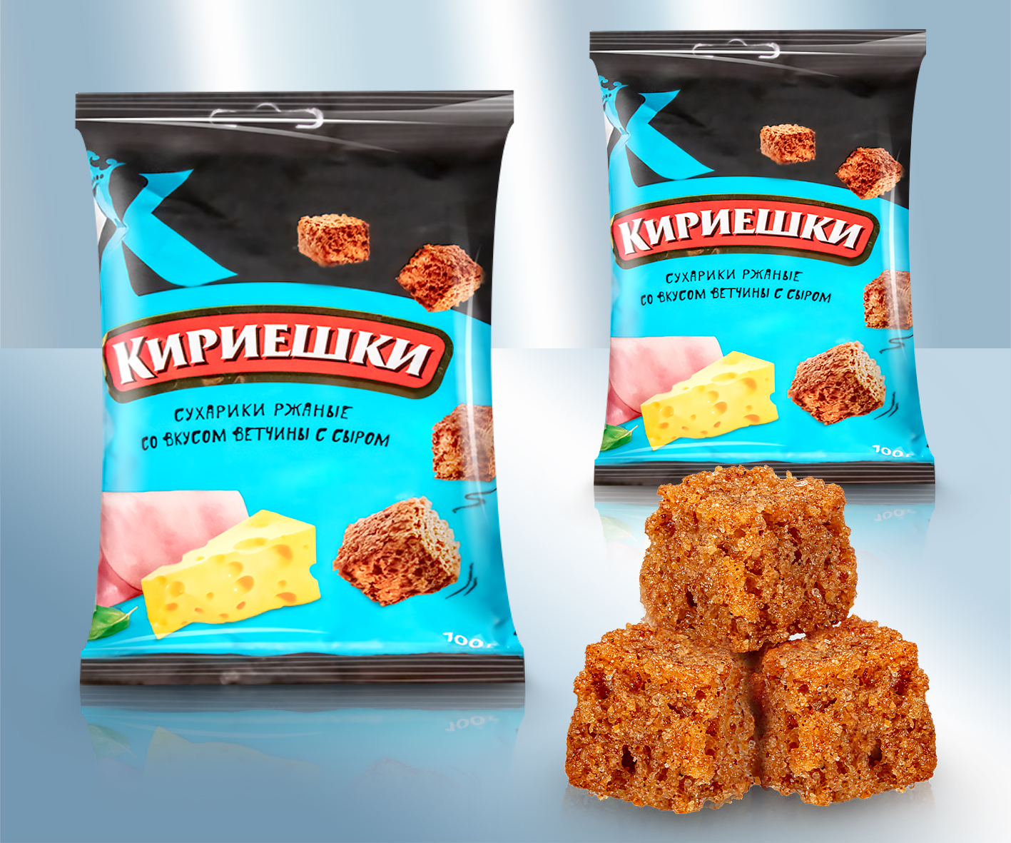 Crutones de centeno con queso y sabor vegano