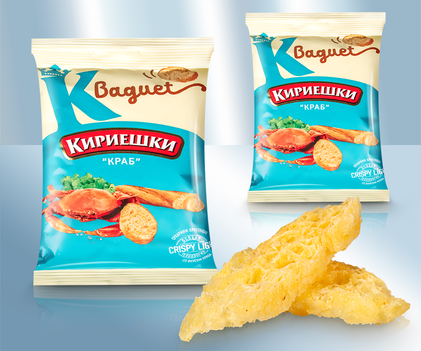 Crutones crujientes con sabor a cangrejo