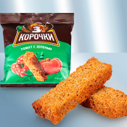 Сухарики ржаные со вкусом помидора и зелени