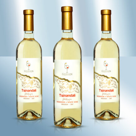 Вино Цинандали, сухое, белое, 13%, 750мл