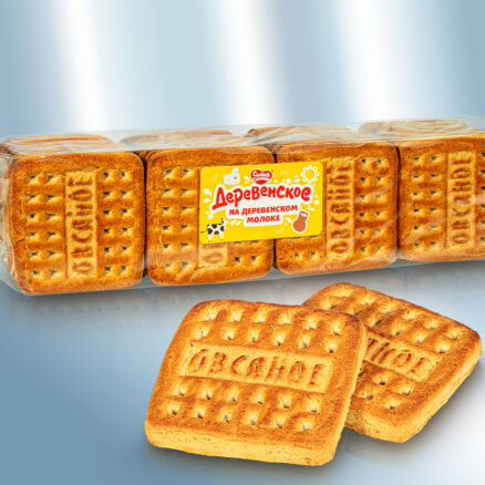 Печенье овсяное "Деревенское овсяное", сахарное, рассыпчатое, с овсяной мукой