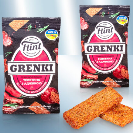 Гренки из ржано-пшеничного хлеба со вкусом барбекю (телятина с аджикой)