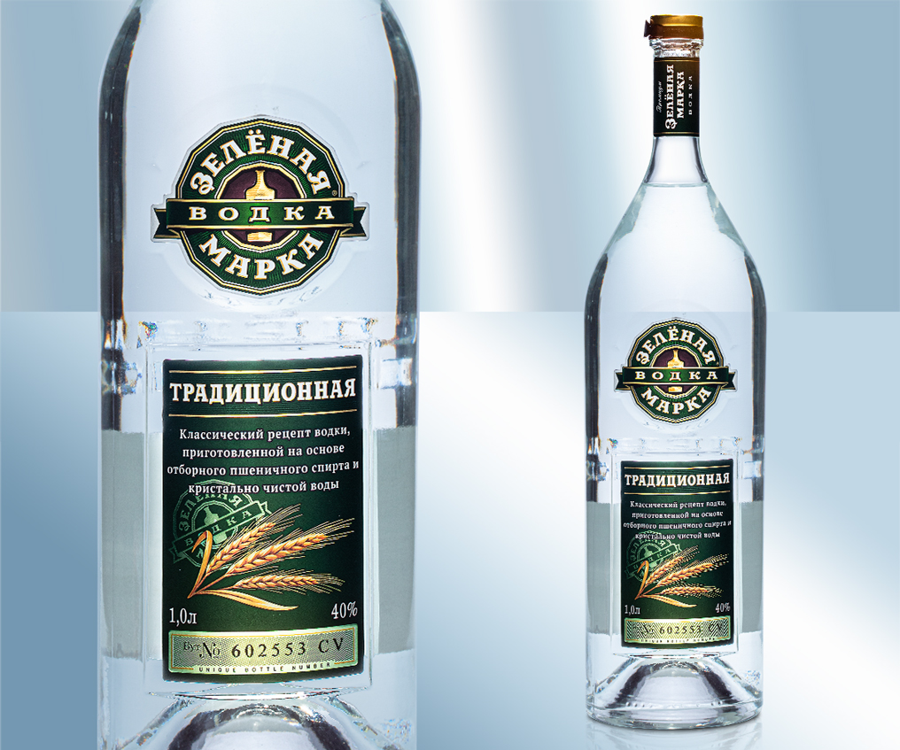 Vodka tradicional Green Mark, 40 % vol., 1000 ml
