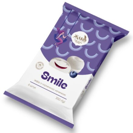 Зефир "SMILE" с черничной начинкой 10х300гр ЖАКО