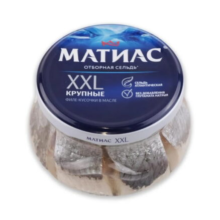 Филе кусочки сельди крупные в масле "МАТИАС XXL" 6х260гр SANTA BREMOR