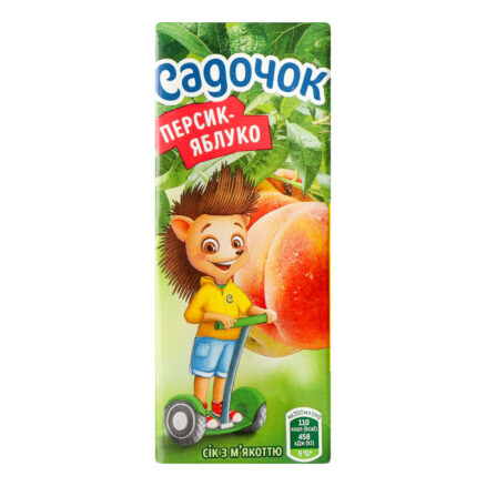 Сок с мякотью персик-яблоко 18х200мл САДОЧОК