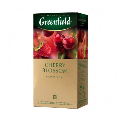 Чай Гриинфилд с ароматом вишни "ЧЕРРИ БЛОССОМ" 10x25x2гр.