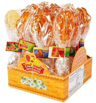 Карамель на палочке "СИБИРСКИЙ ПЕТУШОК" 20x24гр.ULAN