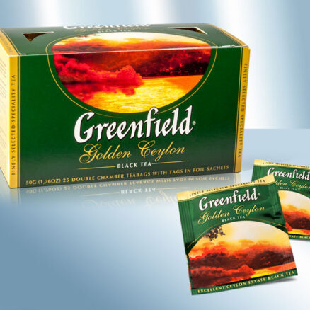 Черный цейлонский чай Golden Ceylon в пакетиках в индивидуальной упаковке, 25х2гр