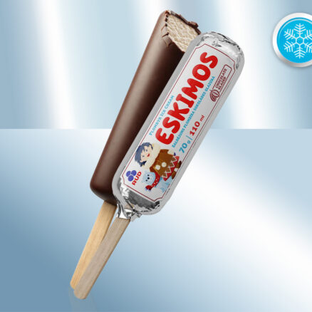 Пломбир Эскимо в шоколадной глазури (на сливках) "БЕЛОЕ ЗОЛОТО", 110мл