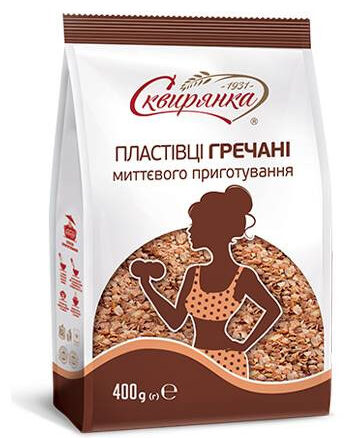 Хлопья гречневые 12х400гр СКВИРЯНКА