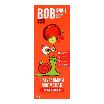 Конфета фруктовая яблоко-вишня 24х27гр BOB SNAIL
