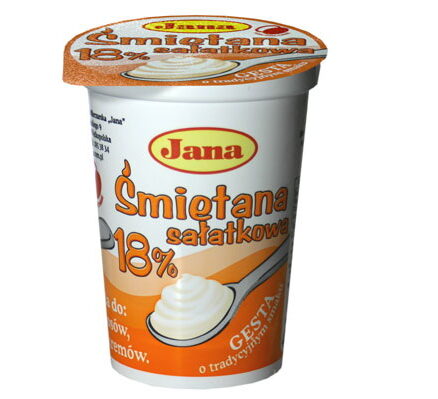 Сметана салатная 18% жир.12x 400гр.JANA