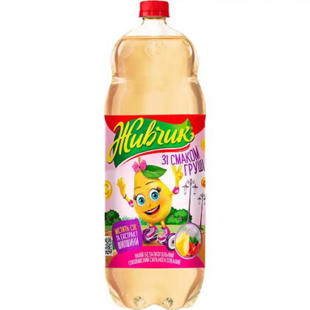 Напиток газированный с грушевым соком "ЖИВЧИК" 6x2л ОБОЛОНЬ