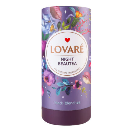 Чай черный листовой с плодами и лепестками цветов"NIGHT BEAUTEA" 10х80гр тубус LOVARE