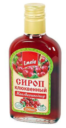 Сироп клюквенный 24x200мл.ЕМЕЛЯ