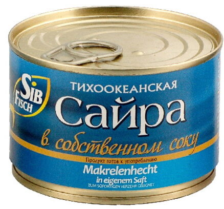 Сайра в собственном соку 250гр.SIB FISH