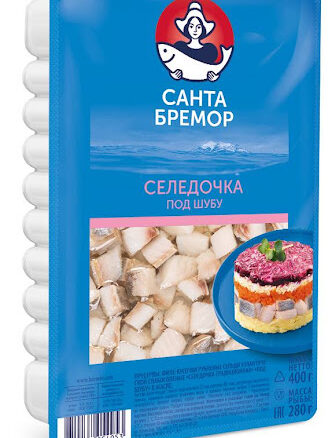 Филе кусочки сельди рубленые "ПОД ШУБУ" 6х400гр SANTA BREMOR