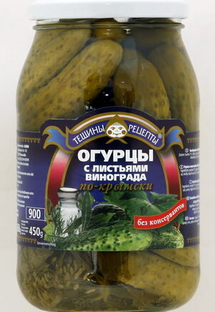 Огурцы с листьями винограда "ПО-КРЫМСКИ" 12x860гр.ТР