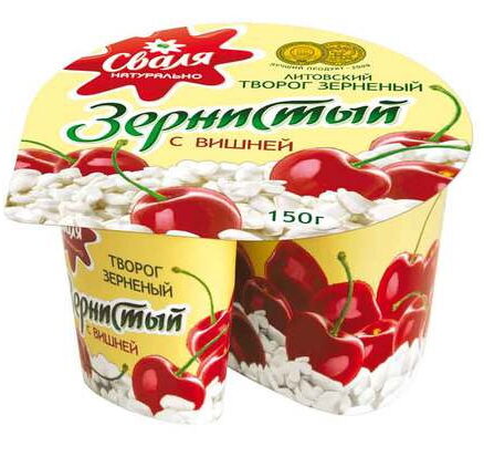 Творог с вишней 12x150гр SVALIA