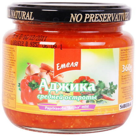 Аджика средней остроты 12х350мл.ЕМЕЛЯ